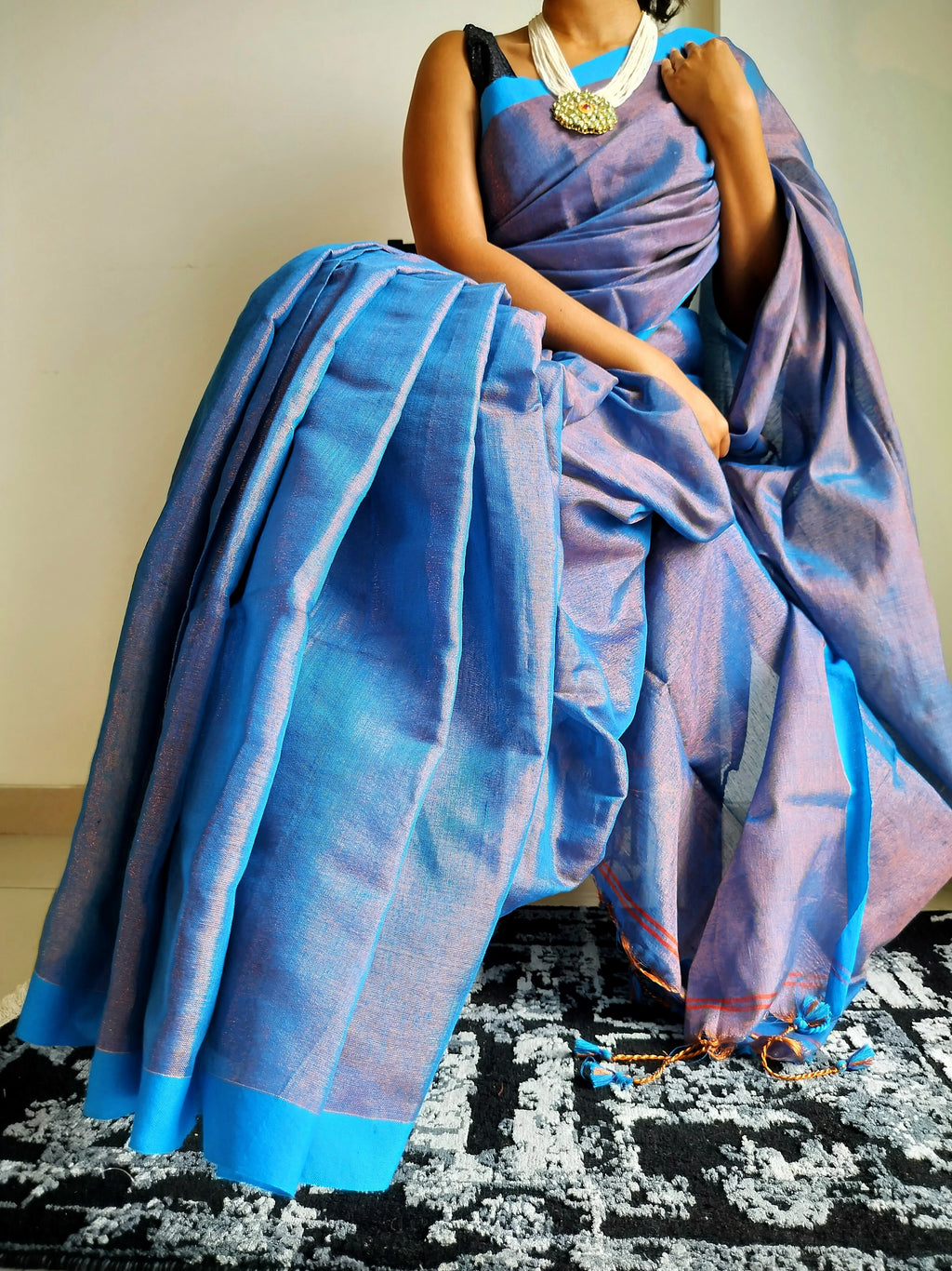 Tissue silk: cobalt blue