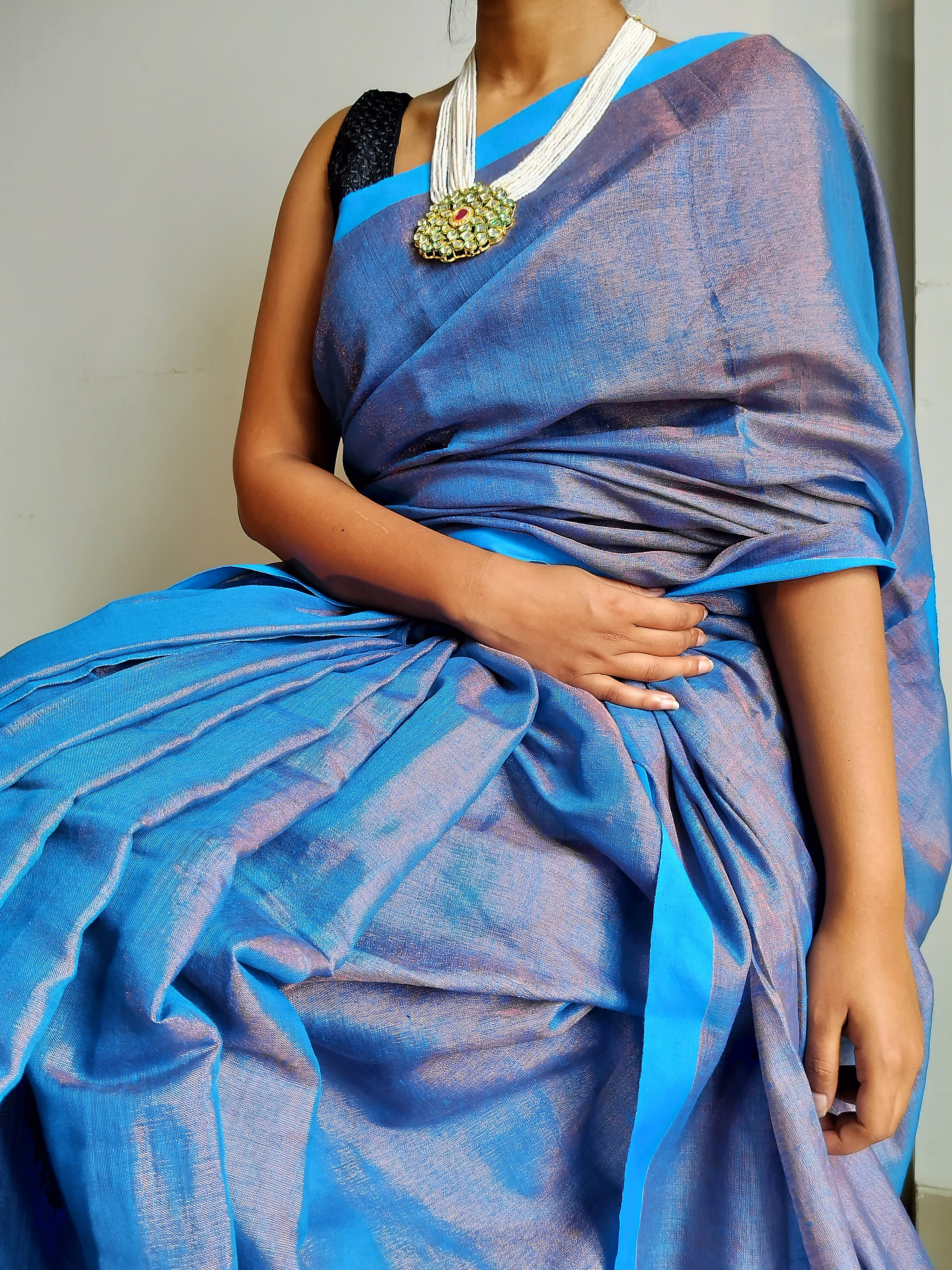 Tissue silk: cobalt blue