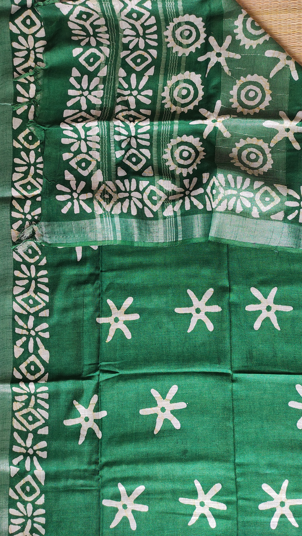 Linen Batik: dark green