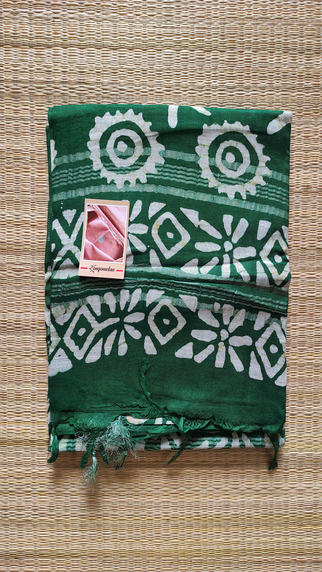 Linen Batik: dark green