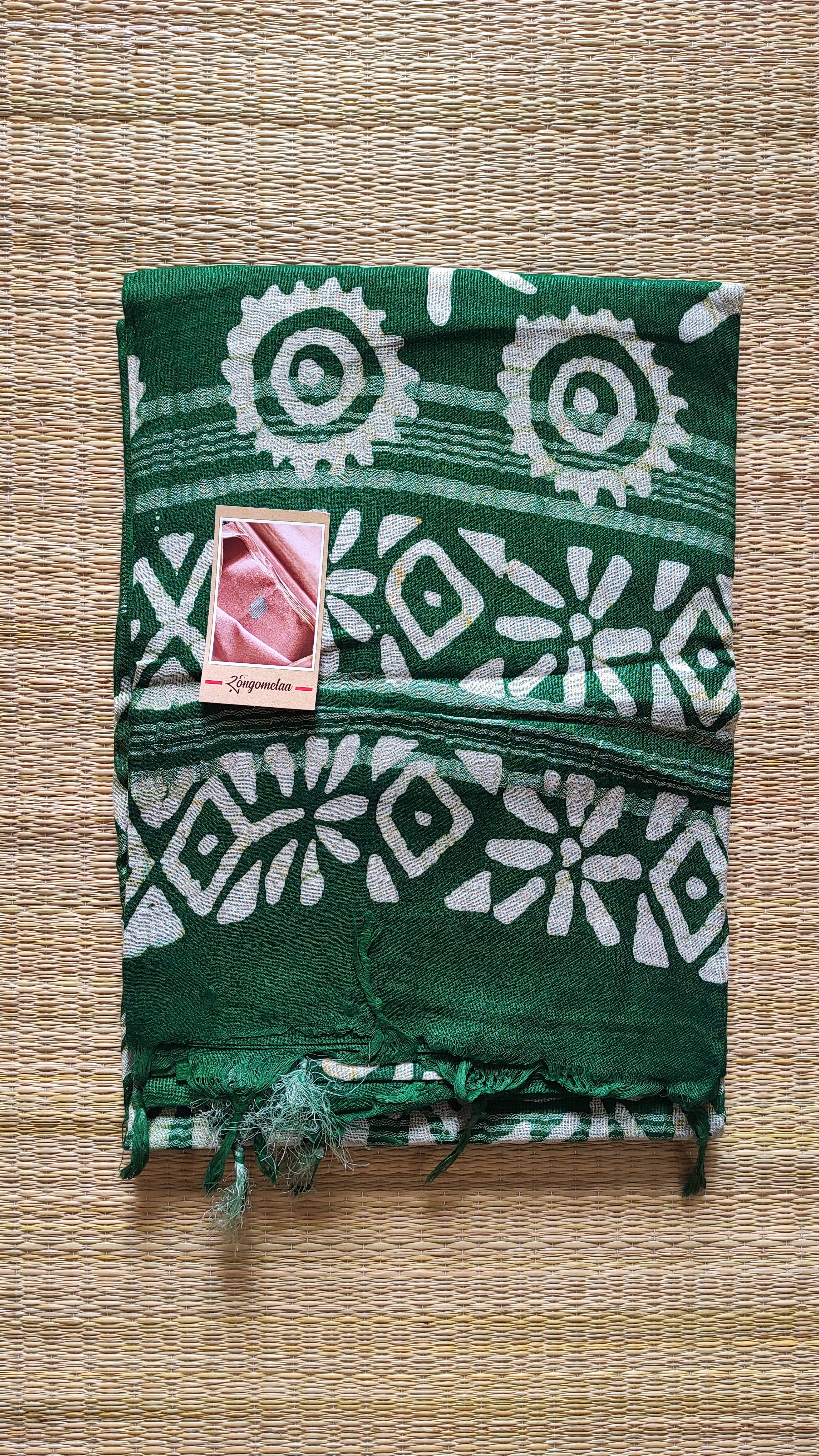 Linen Batik: dark green