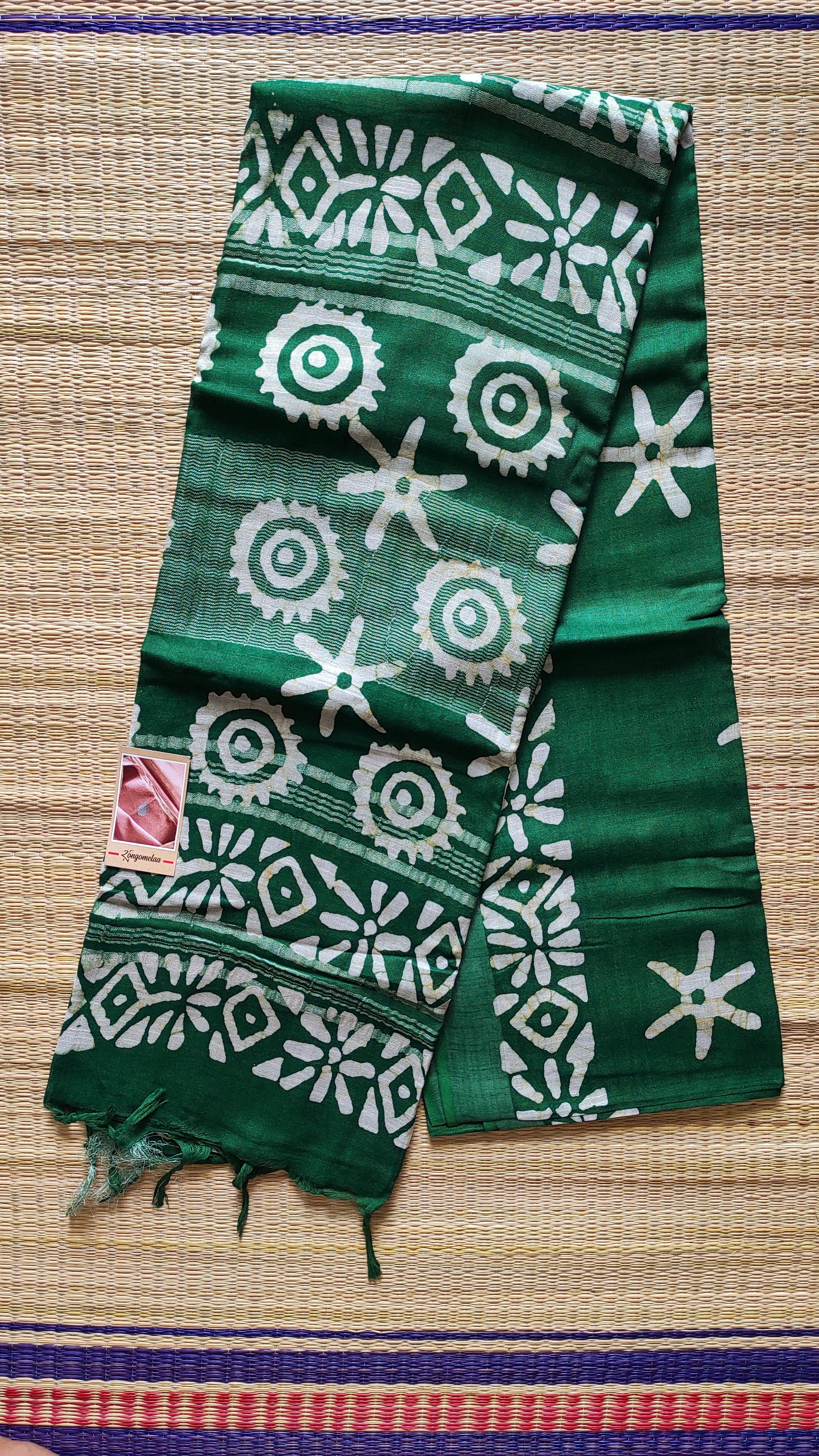 Linen Batik: dark green