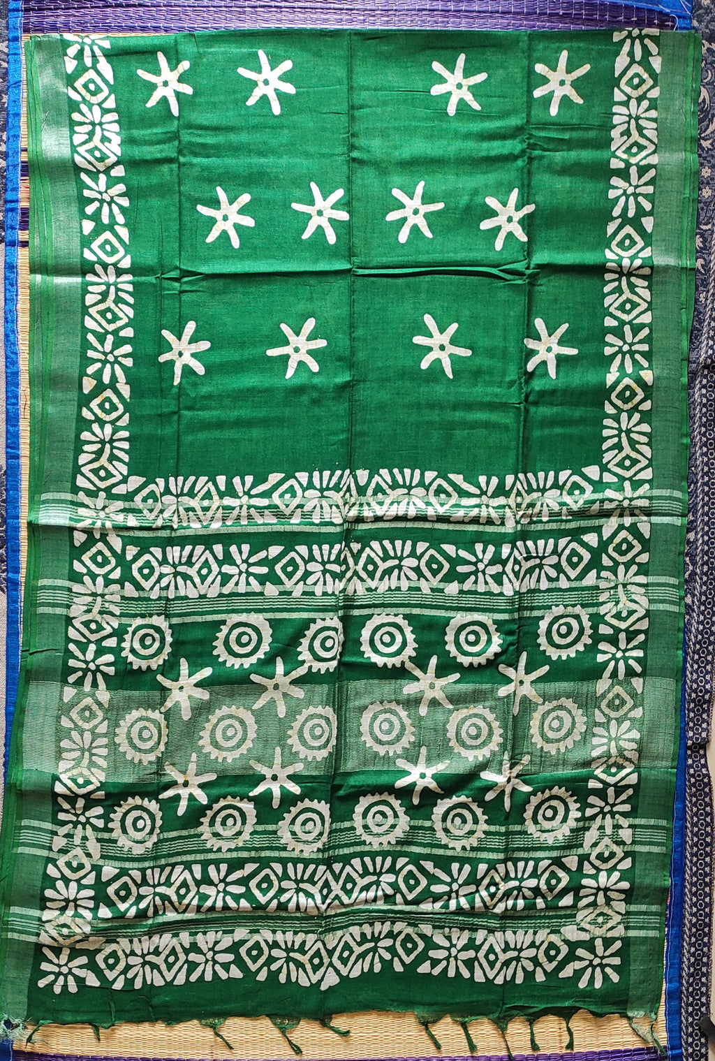 Linen Batik: dark green