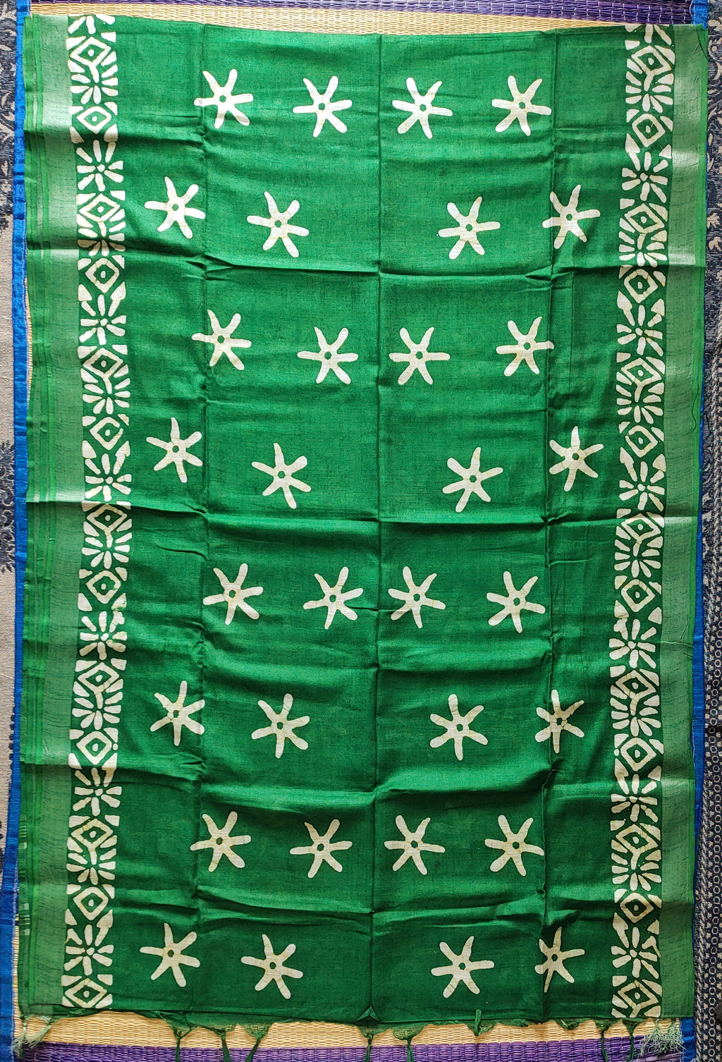 Linen Batik: dark green