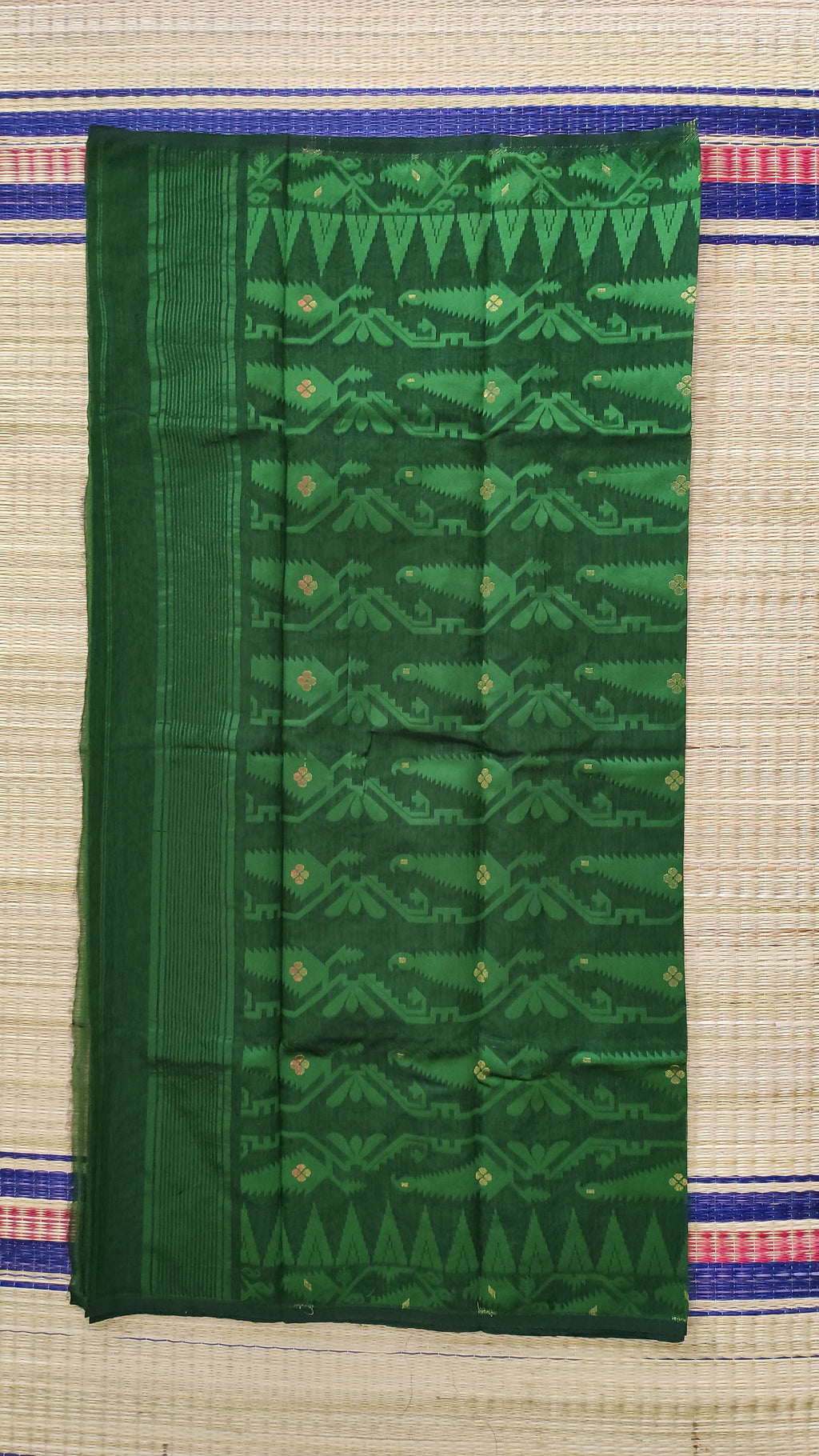 Dhakai Jamdani: Dark Green