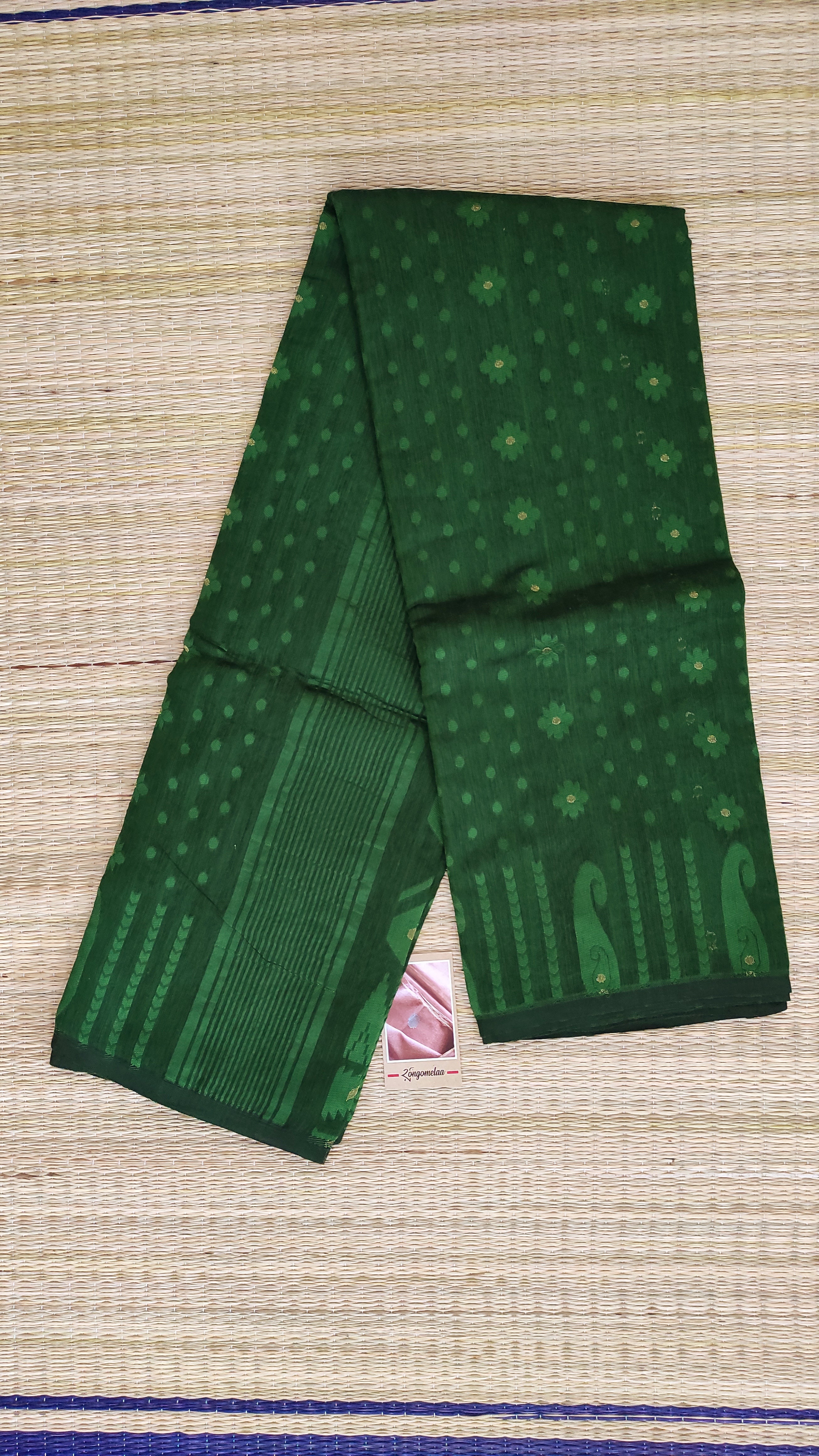 Dhakai Jamdani: Dark Green