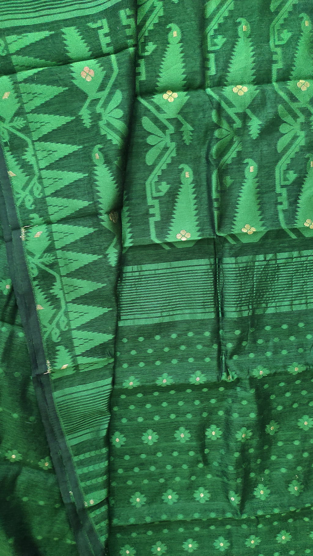 Dhakai Jamdani: Dark Green