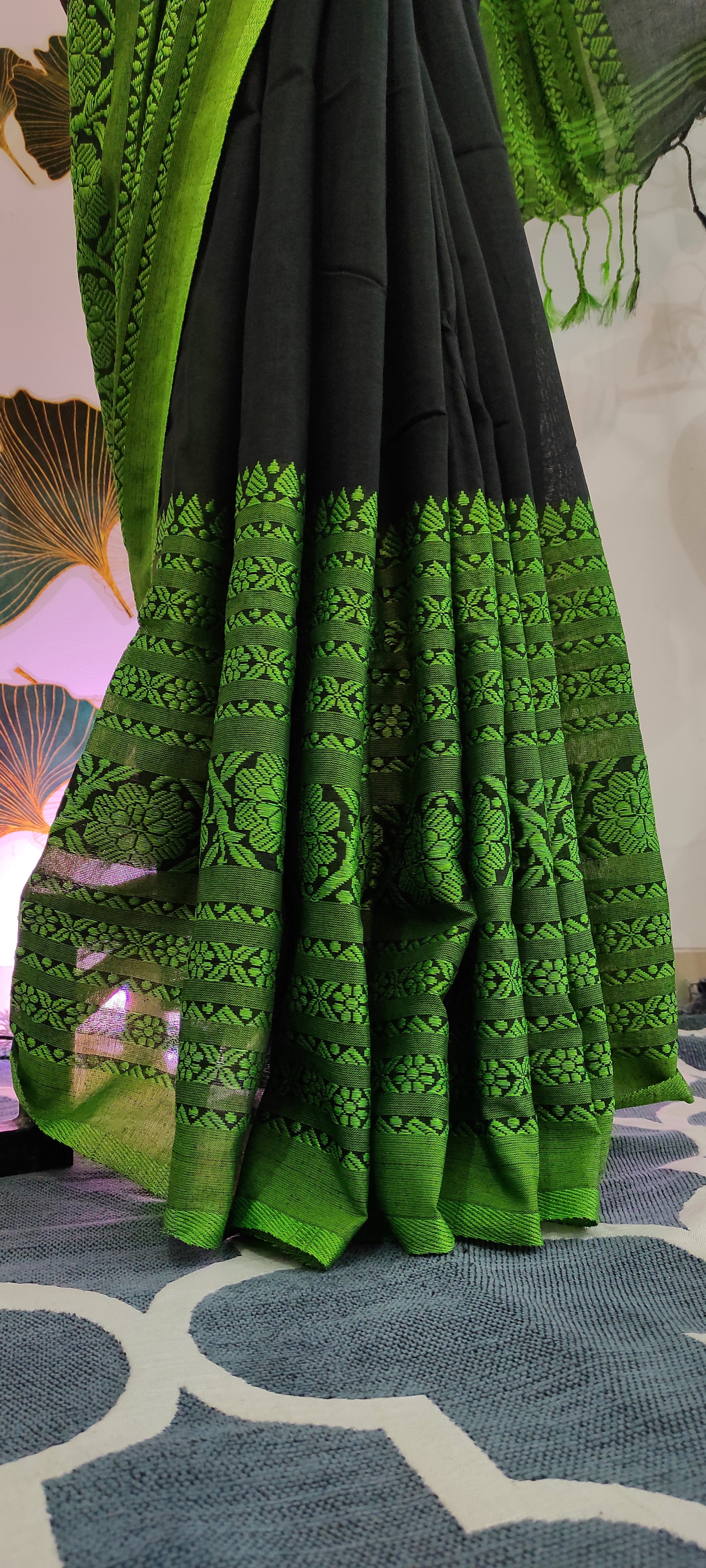 Bengampuri cotton: Black and green