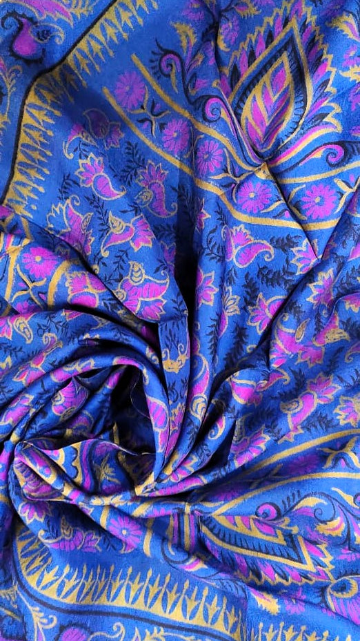 Mulberry Silk scarf: Blue base