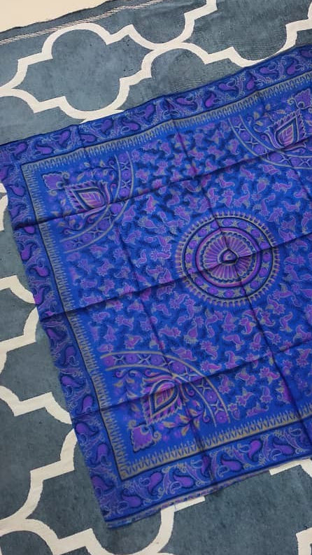 Mulberry Silk scarf: Blue base