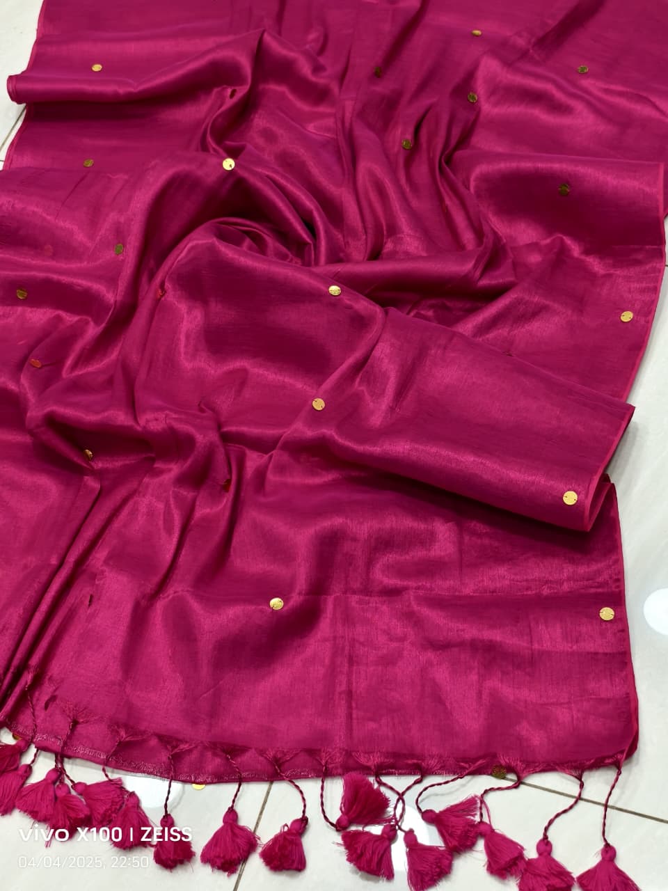 Tissue silk handloom saree: pink